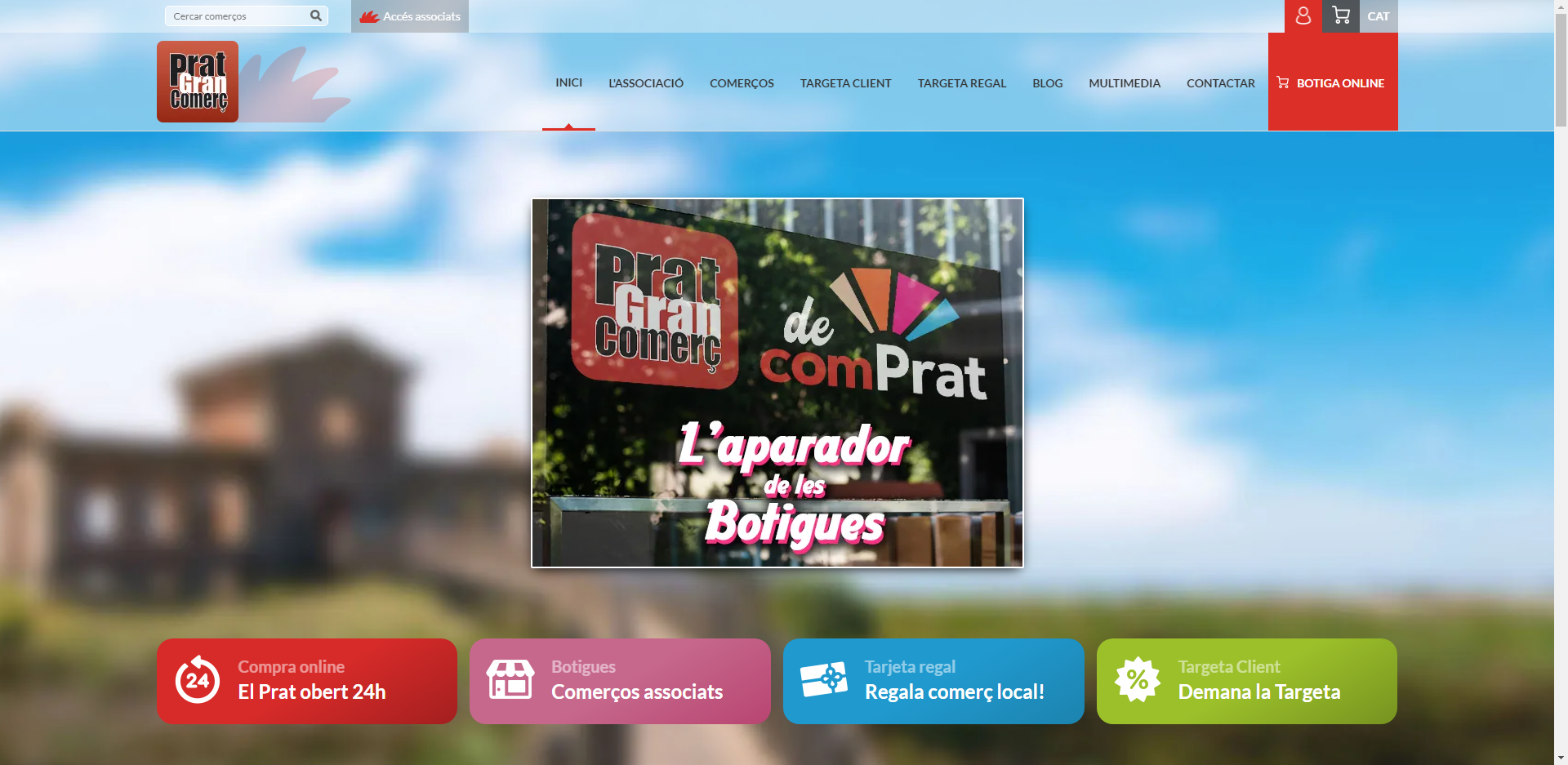  Creación de un marketplace similar a www.pratgrancomerc.com y convertirlo en un escaparate de comercios que sean de una misma población, de una misma actividad, o que tengan puntos en común. Este marketplace tiene la función de recoger mediante un panel de control los productos de los comercios colaboradores y subirlos automaticamente a la plataforma. De esta forma, la plataforma va cogiendo volumen y posicionamiento natural en los buscadores. Los productos no se venden en la plataforma, se envian directamente a la tienda del vendedor, evitando comisiones de venta. La página se ofrece con diversas secciones: Comerciantes  Comercios Empresa Blog Multimedia Contacto *Tienda online *Tarjeta fidelización 